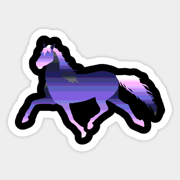 Retro Horse Sticker by D. Fillz